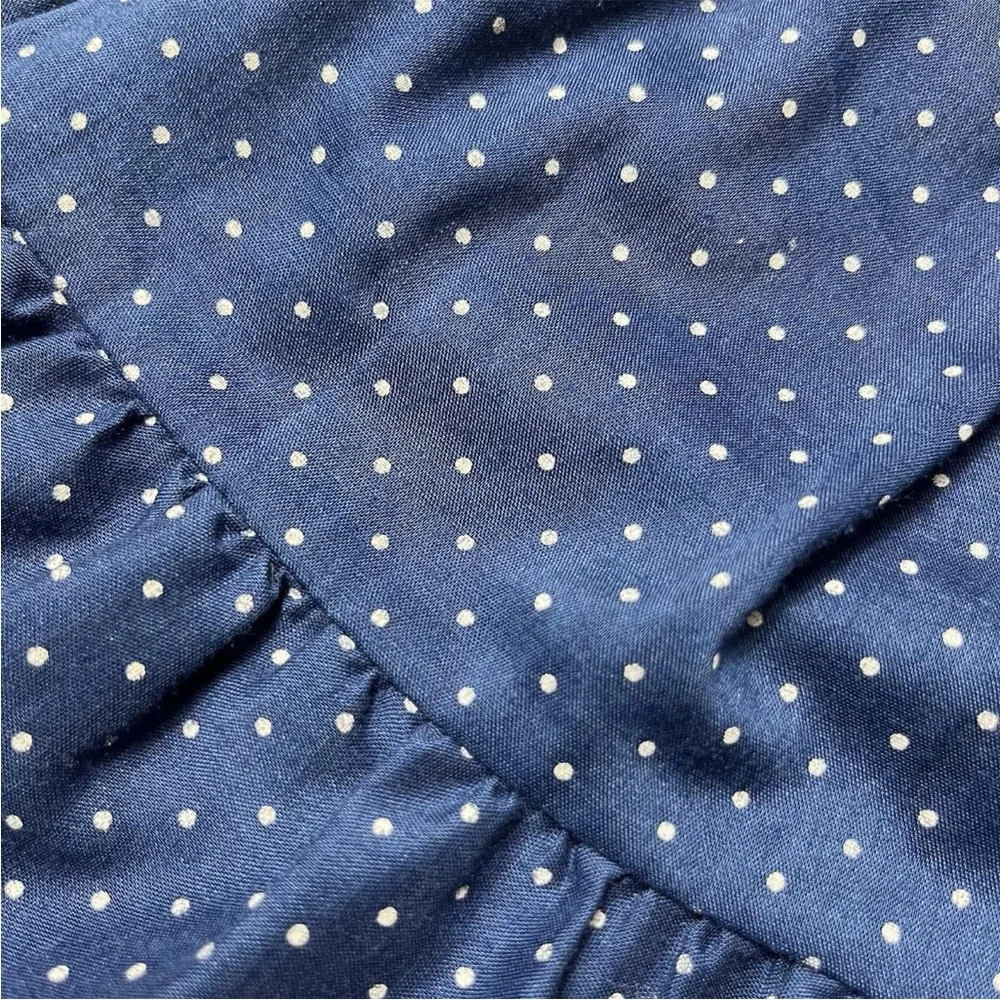 Vintage Winnie The Pooh Brand Toddler Girls Dress Navy White Polka Dot